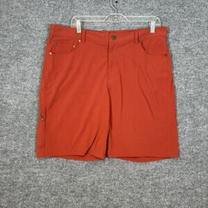 L.L Bean Shorts Mens 36 Orange Nylon Chino Hiking Outdoors Camping Casual
